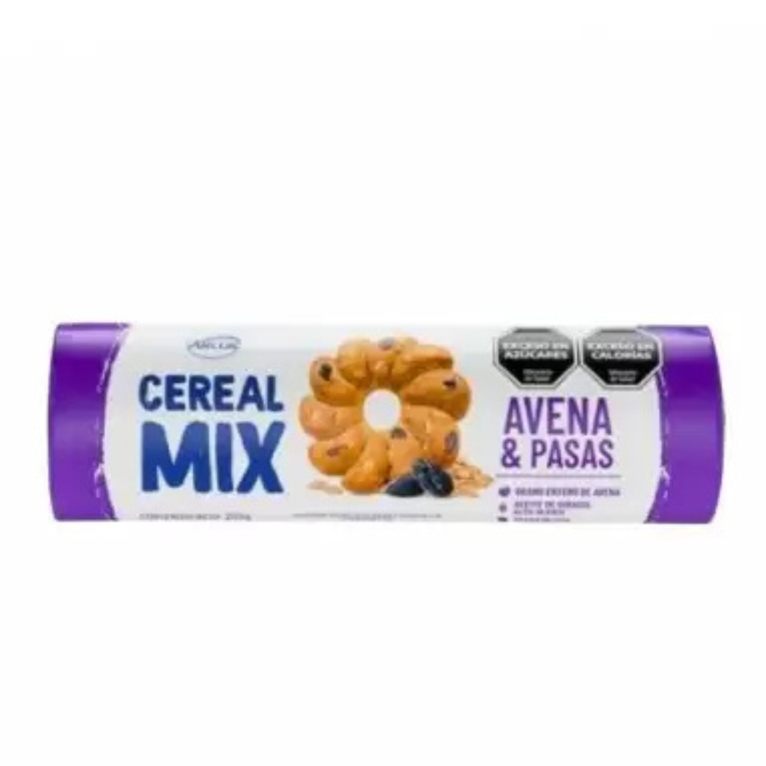 GALLETAS "CEREAL MIX" AVENA & PASAS 204g