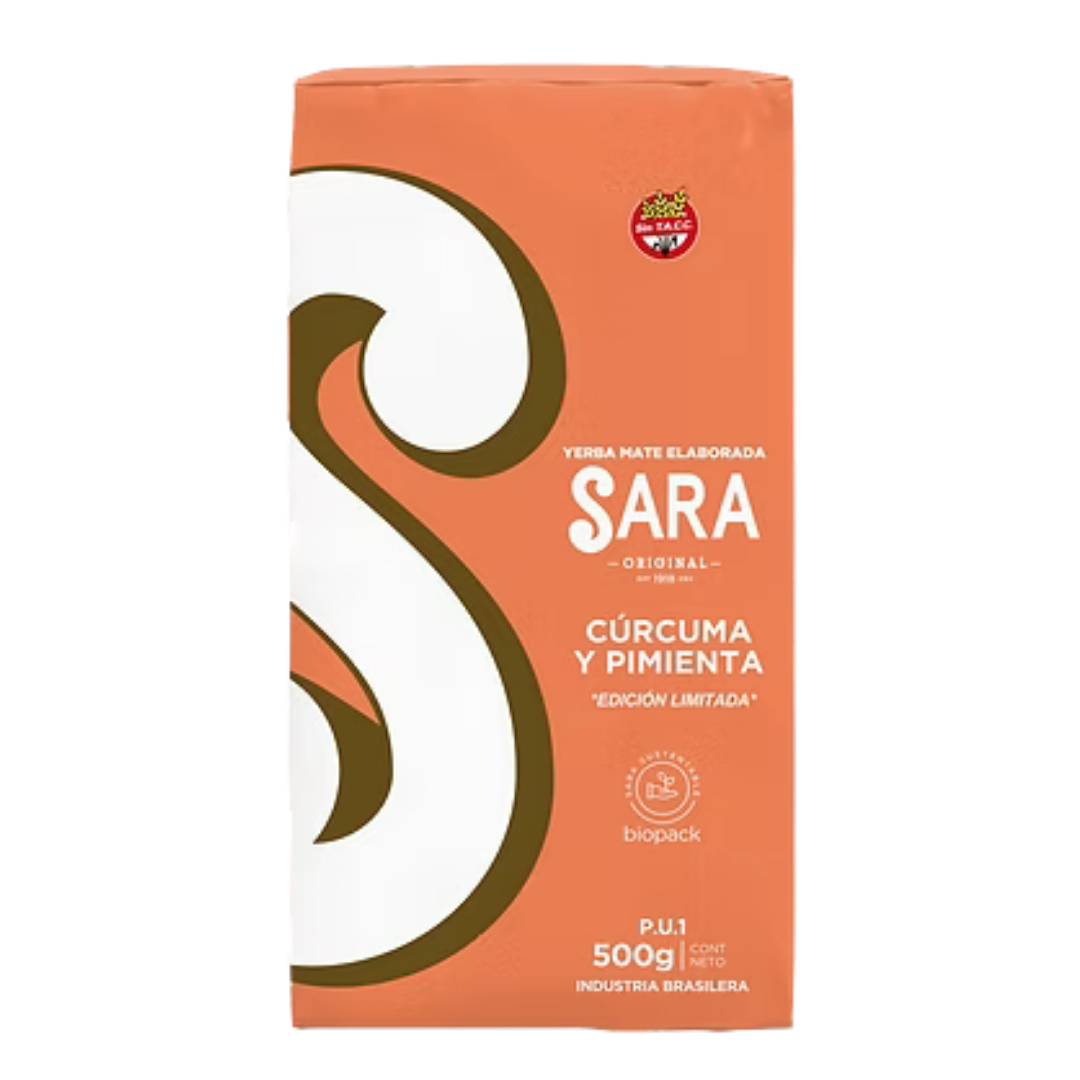 YERBA MATE SARA CÚRCUMA Y PIMIENTA 500G