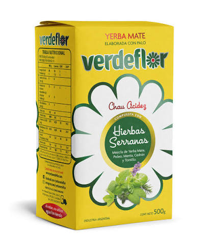 YERBA MATE VERDEFLOR HIERBAS SERRANAS X 500g